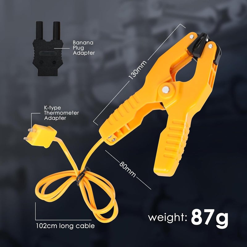 JuviPerpric K-Type Thermometer Clamp Pipe Temperature Clamp for HVAC/Multimeter, HVAC Temperature Meter with Type K Plug Adapter -40~392℉(-40~200℃) - Image 3